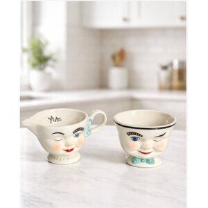 Vintage 1996 Kitschy Baileys Irish Cream & Sugar Set Cheeky Winking Eye Yum